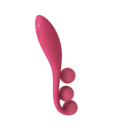 Vibromasseur triple stimulation flexible, anal, vaginale, clitoridienne Tri Ball rouge USB Satisfyer - CC597817